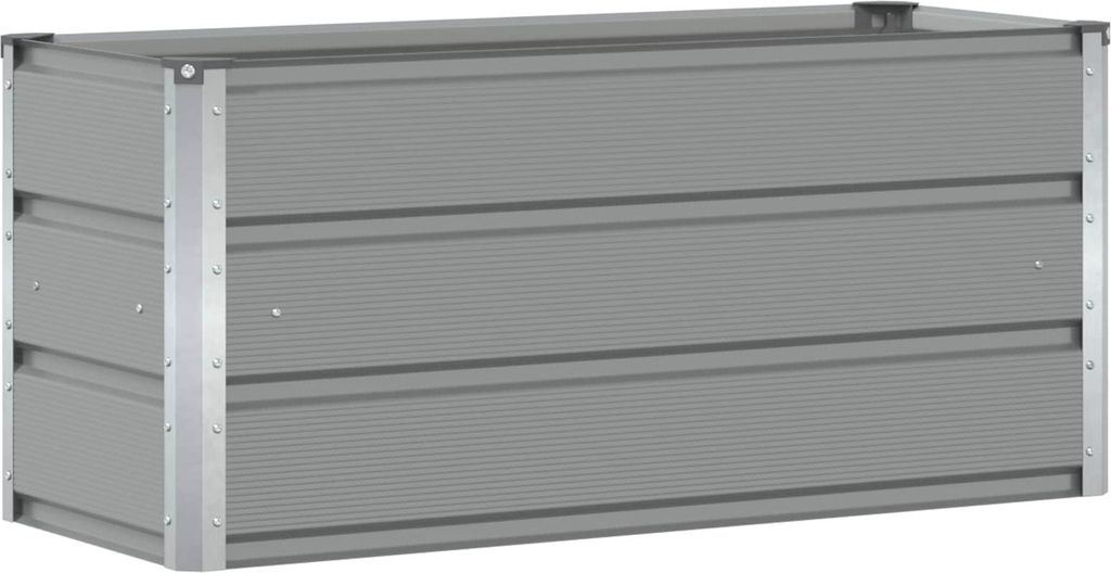vidaXL Fioriera grigio chiaro 100 x 40 x 45 cm in acciaio Immagine del prodotto 
