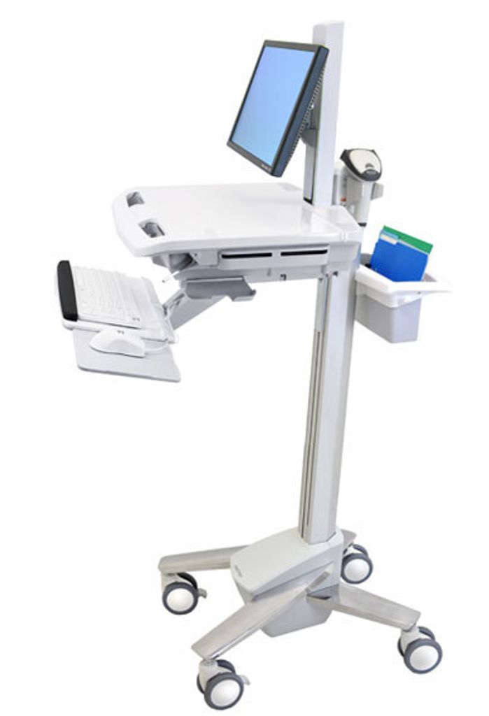 Ergotron - Wagen - für LCD-Display / PC-Ausrüstung - medizinisch - Kunststoff, Aluminium, verzinker Stahl - Grau, weiß, Polished Aluminum - Bild...
