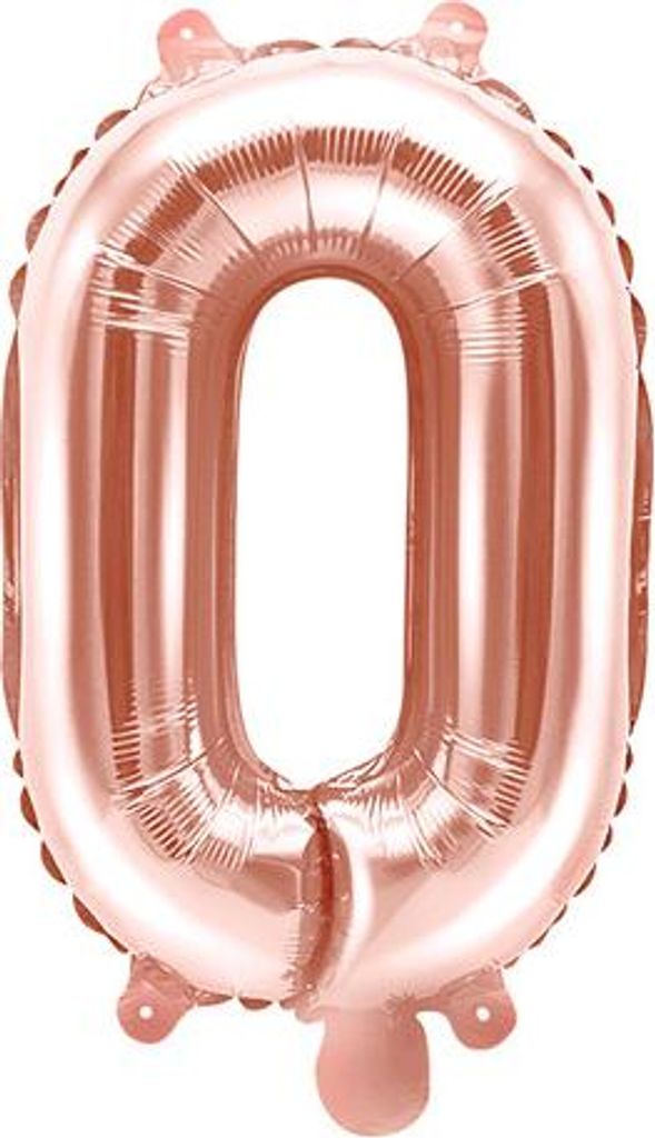 Folienballon Buchstabe „O“, 35cm, Roségold (1 Karton / 50 Stück)