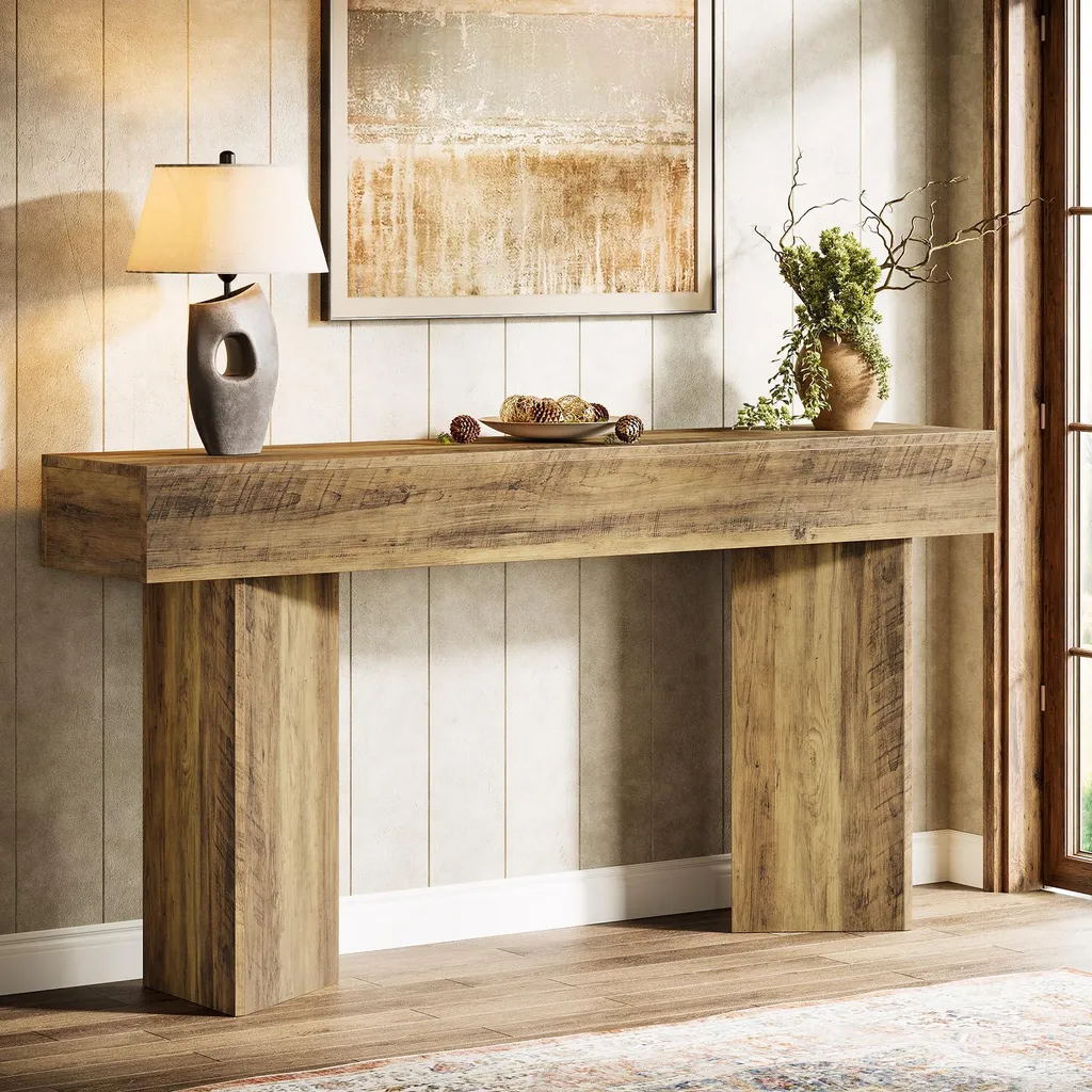 Consolle Tribesigns 160 cm Marrone Rustico | Tavolo da Ingresso Lungo