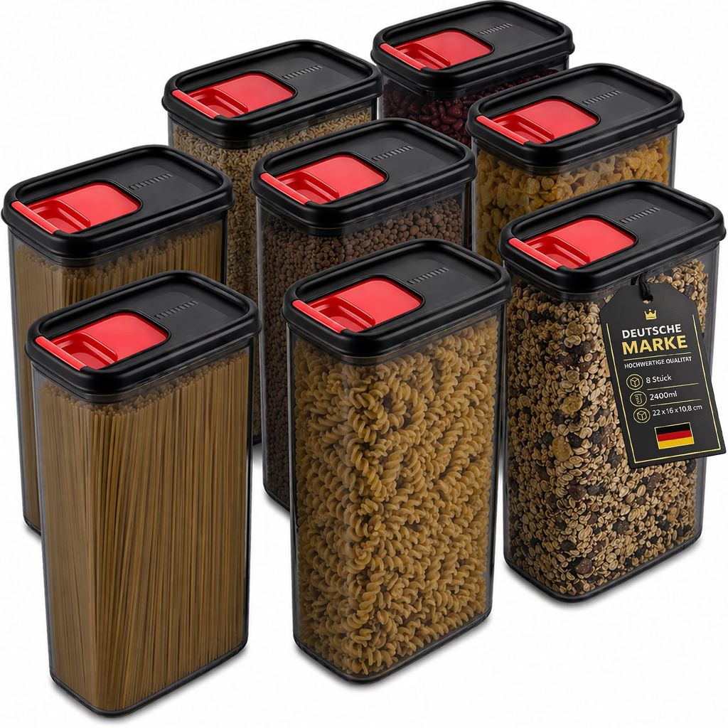 Schüttdosen 8er Set Vorratsdosen Lebensmittelbehälter Frischhaltedosen 2400ml