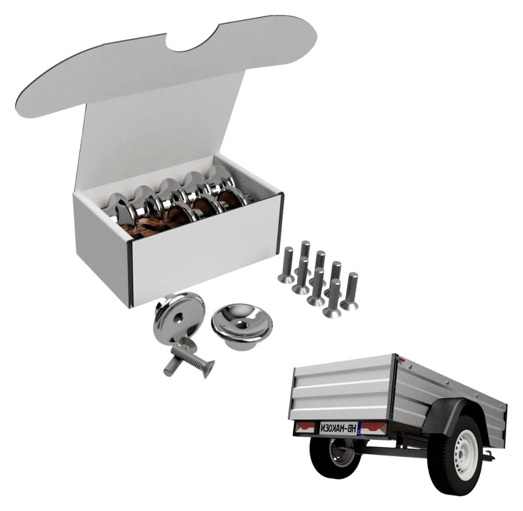 Spannringset 10x Edelstahl Planenhaken Planenknöpfe Rundknöpfe für Anhänger rostfrei mit Schrauben (M5x20)