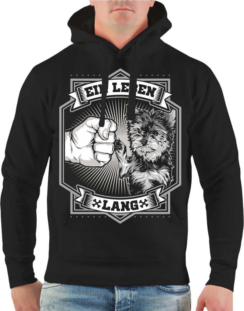 Herren Kapuzenpullover Yorkshire Terrier - Ein Leben lang