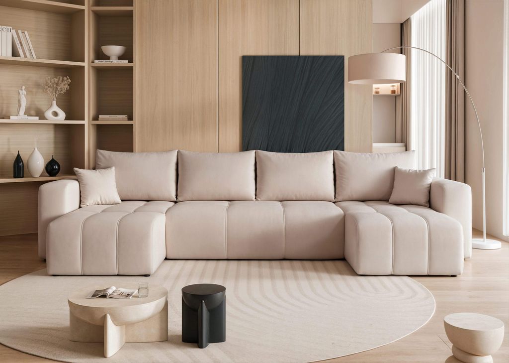 Idohome – modernes U-förmiges Ecksofa mit Schlaffunktion Produktbild 