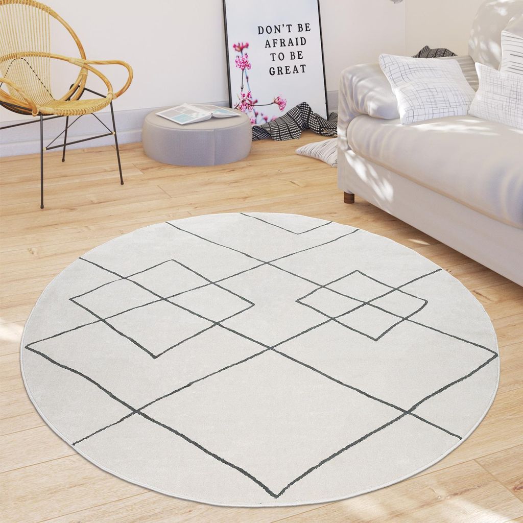 Paco Home Teppich Wohnzimmer Skandi Rauten Muster Modern Produktbild 