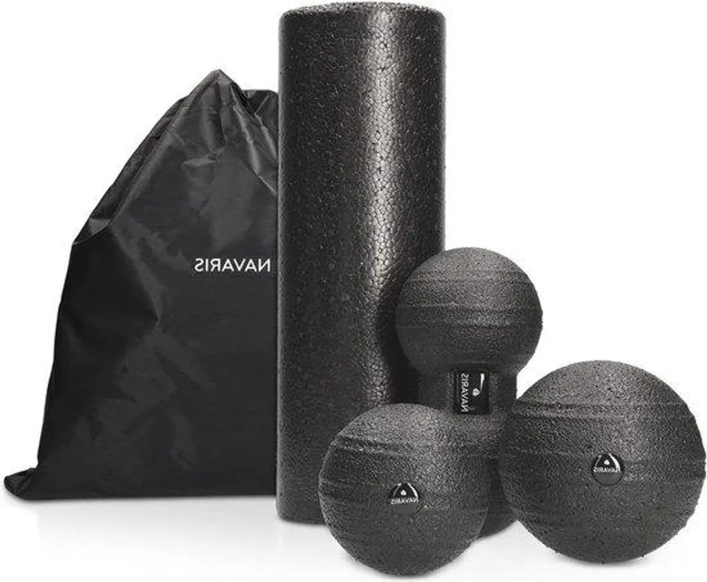 Balles de massage pour le dos et les pieds noires en lot de 4 pièces
