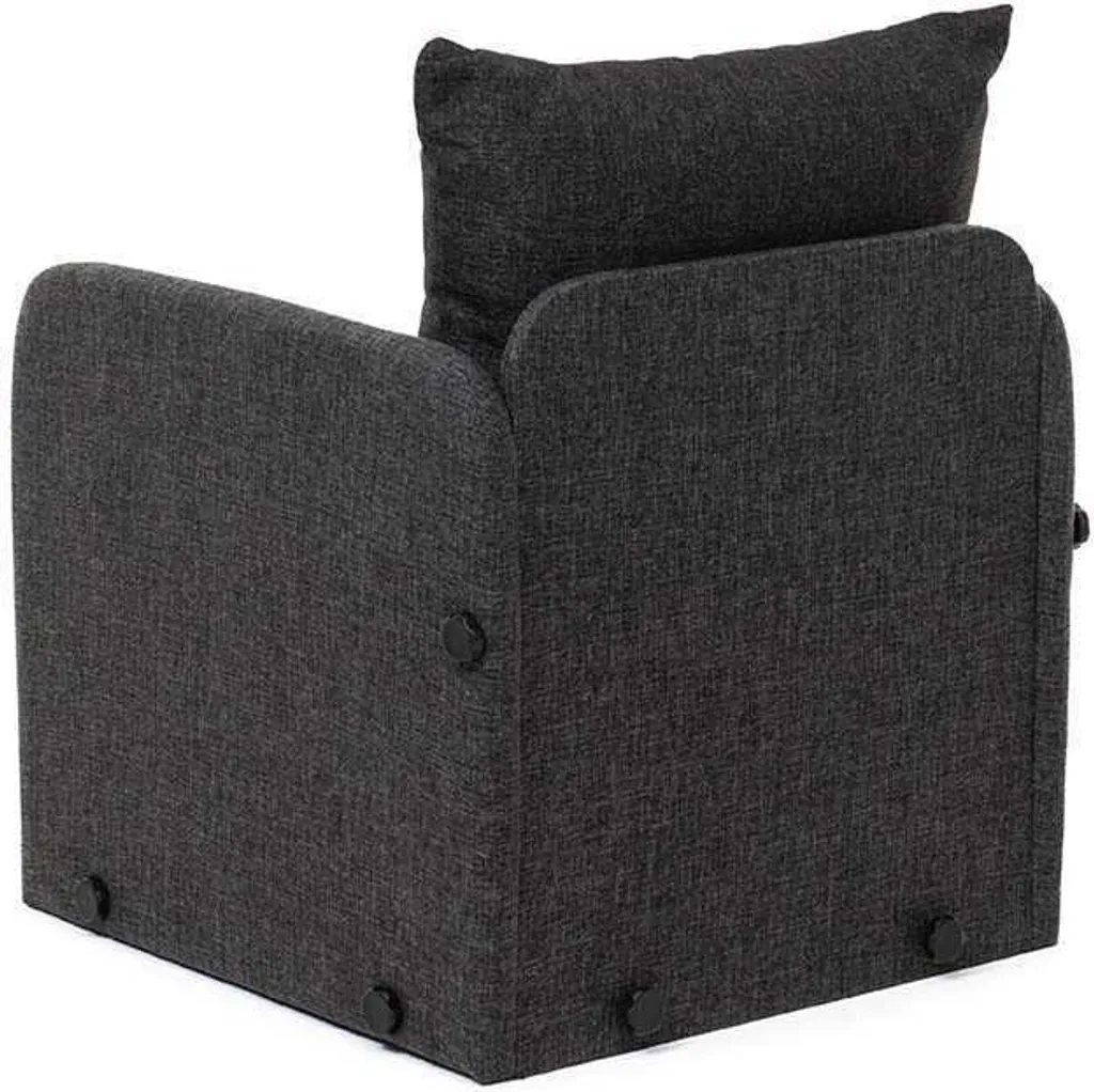 Canapé-lit compact Saga Single : solution gain de place en métal gris - 6