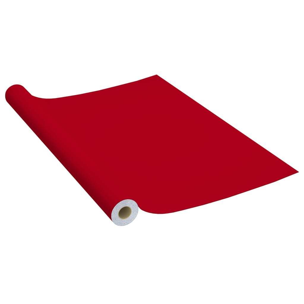 vidaXL Selbstklebende Möbelfolie Rot 500 x 90 cm PVC Produktbild 