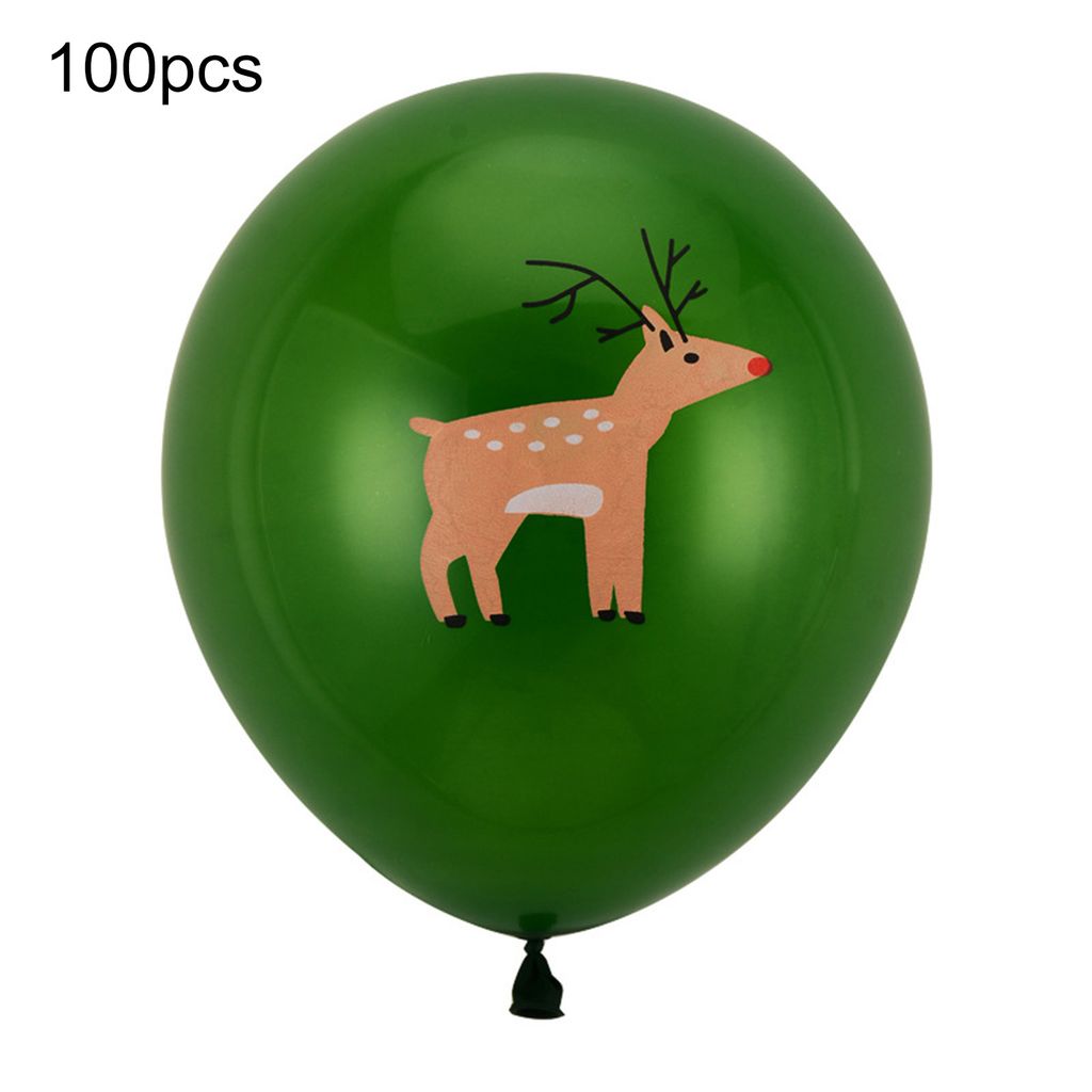 100pc/Set Weihnachtsballons 3 Farben Optional 10 Zoll dicker Latexballons Weihnachtshehheholbaum Ornament für Party-Grün