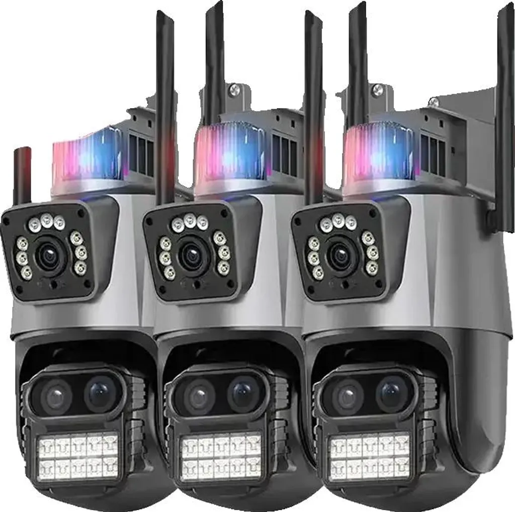 Caméra PTZ WiFi IA 360° Pack de 3 - Détection Humaine et Prise Secteur UE