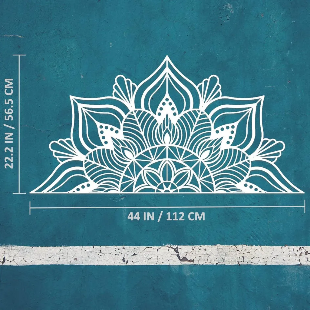 Mandala Mural en Métal Design Fleur de Lotus Sculpture Murale Géante