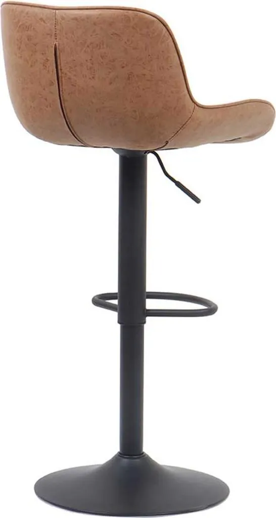 Tabouret de bar en polyuréthane cognac Fenna avec pieds métalliques - 6