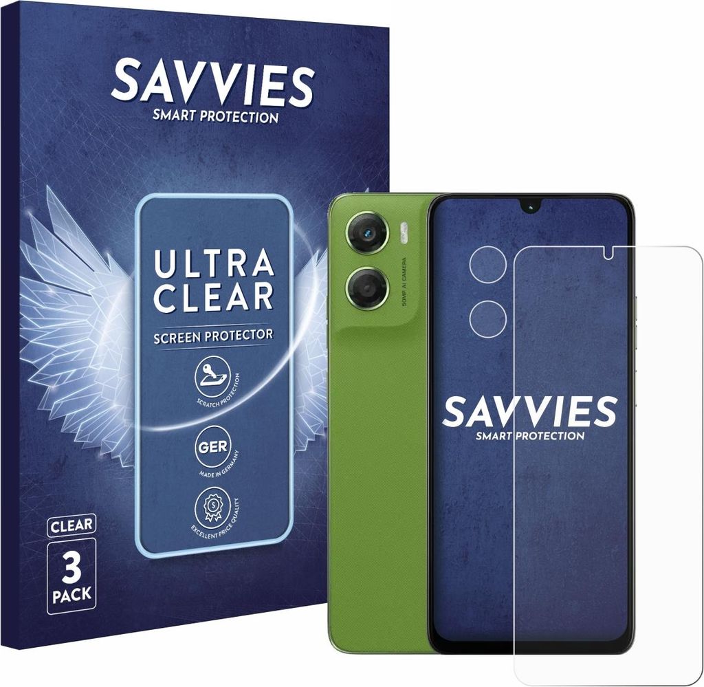 6x Für Motorola Moto G06 (Display+Kamera) Schutzfolie Savvies Displayschutz Display Schutz Folie Klar Transparent