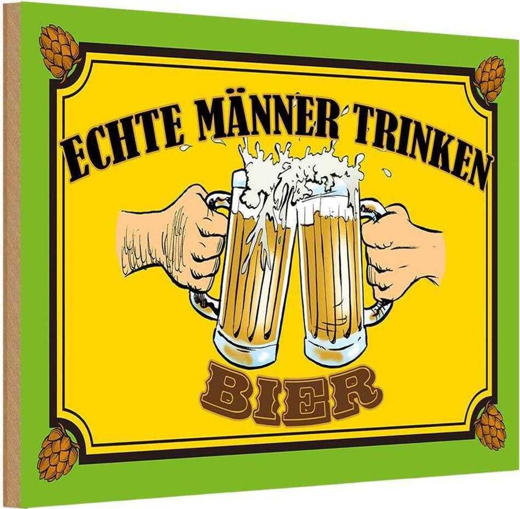vianmo Holzschild 12x18 cm Alkohol echte Männer trinken Bier