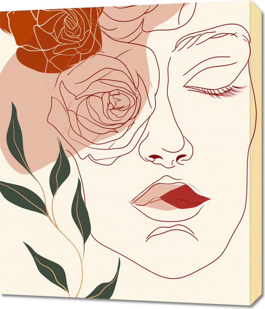 Bild 60x70cm Beige und Gesicht