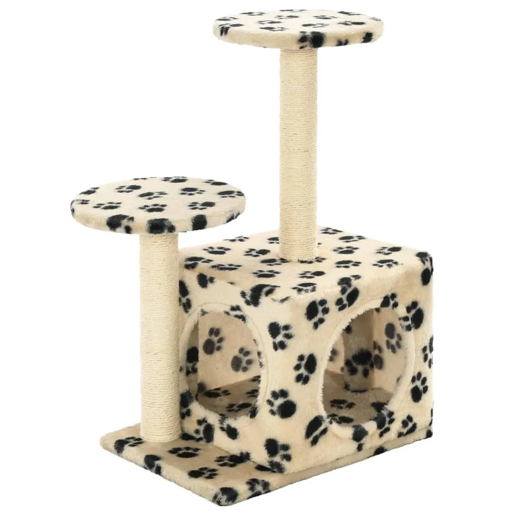 Tiragraffi Gatti 60cm Sisal Beige con Impronta Zampa - Offerta Online
