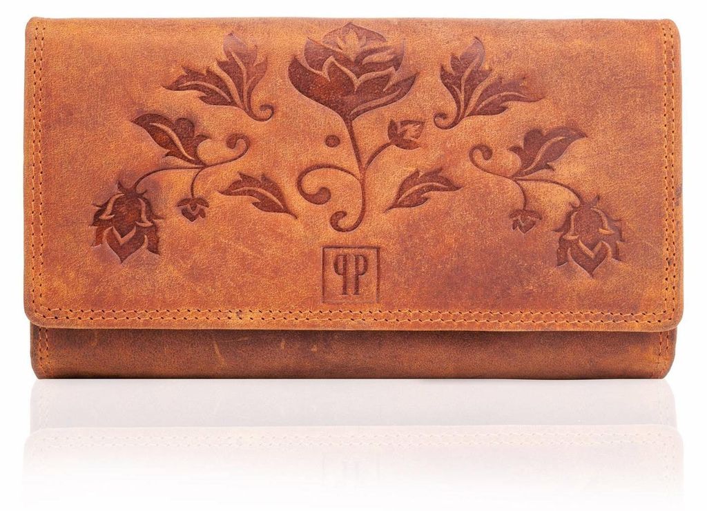 Damen Vintage Leder RFID Geldbörse Paolo Peruzzi T-05-OR Produktbild 