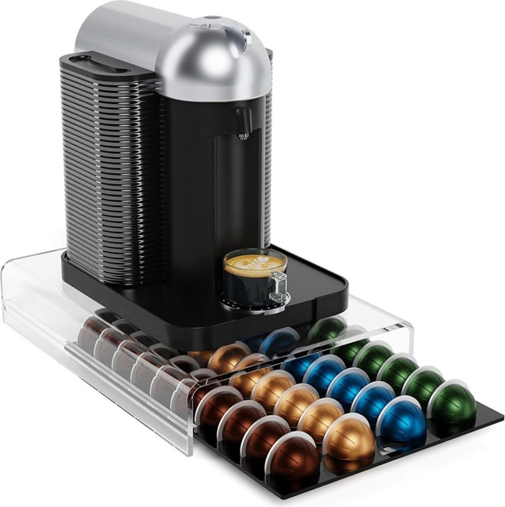 INF Transparenter Acryl Kaffee Kapselhalter für Nespresso Vertuo - 40 Stück