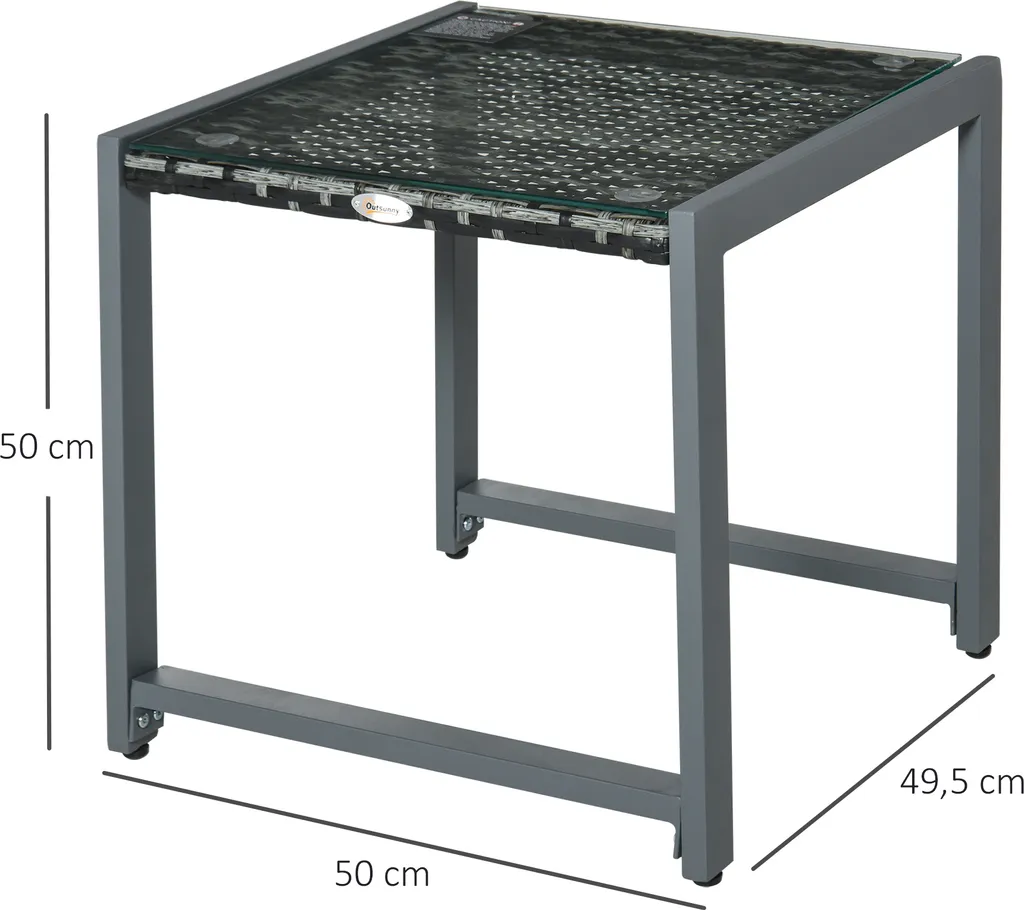 Table d'appoint extérieure résistante aux UV et intempéries en aluminium - 3