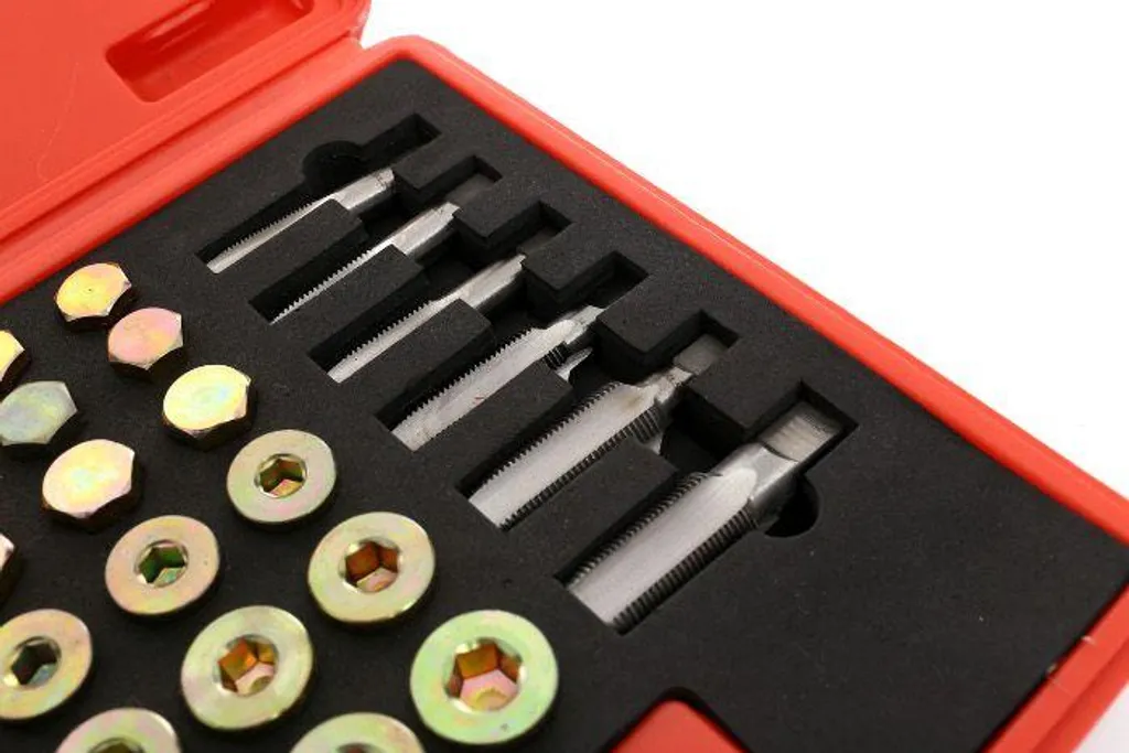 Coffret de réparation filetage bouchon de vidange d'huile voiture 114 pcs - 6