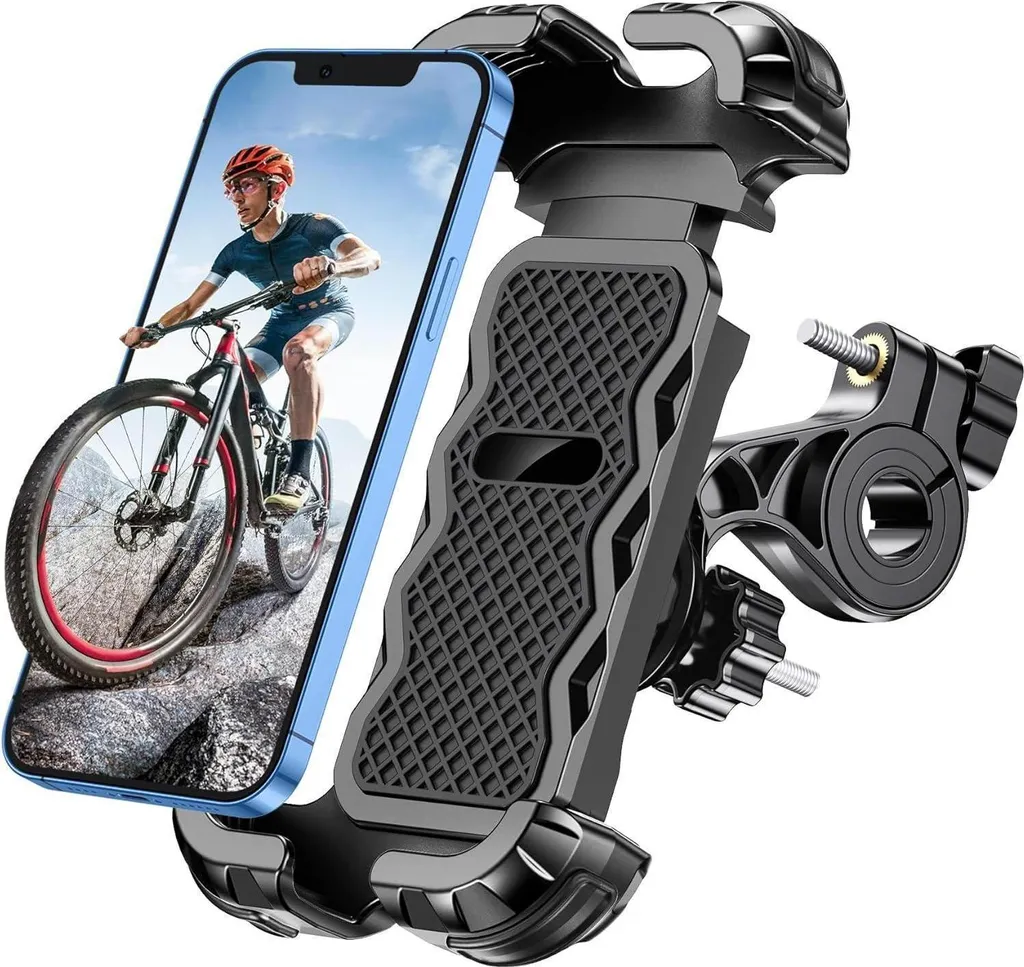 Glangeh Supporto Cellulare Moto Bici 360° - Blocco Sicurezza Antivibrante