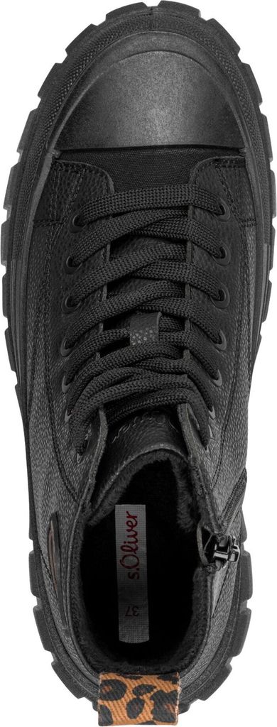 s.Oliver Damen Sneaker High Top Stiefelette mit Plateausohle 5-25200-45, Größe:38 EU, Farbe:Schwarz