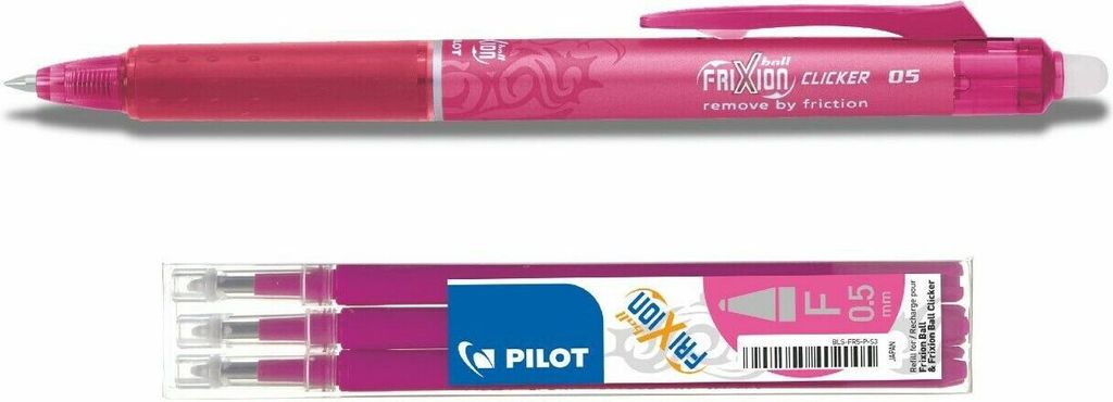 Frixion Clicker 0.5 pink + 3 Ersatzminen pink