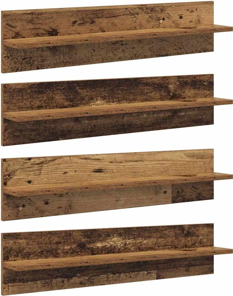 Set 4 Mensole Legno di Recupero 80cm | Arredo Parete Rustico Industriale