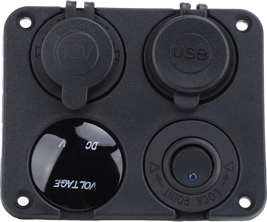 Ladegerät-Steckdosenleiste DC 12–24 V, Dual 4,2 A USB-Steckdose mit LED-Voltmeter, Zigarettenanzünder für Auto, Marine, Boot, Wohnmobil, LKW, ...