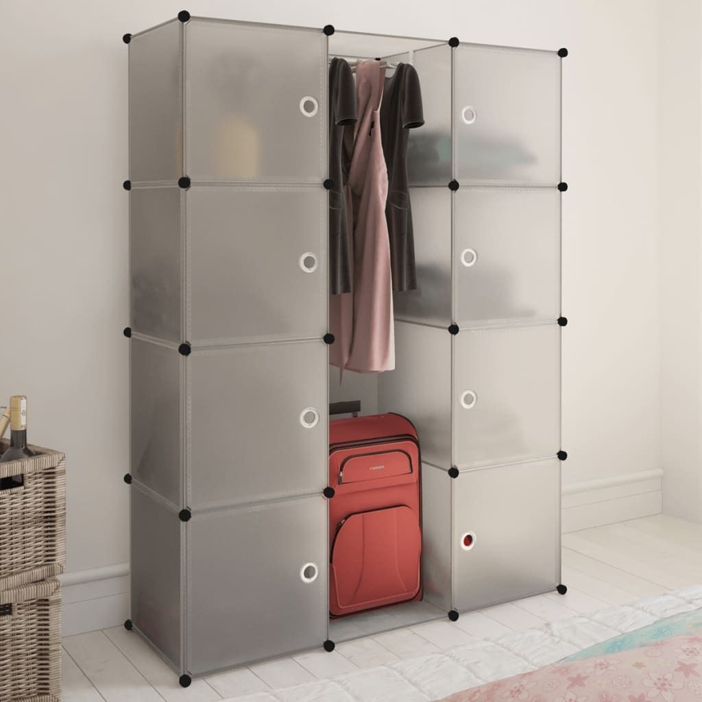 vidaXL Armadio modulare a 9 scomparti 37×115×150 cm Bianco Immagine del prodotto 