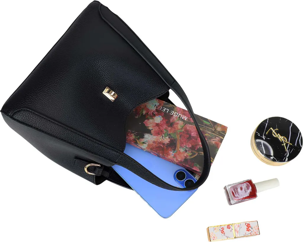Sac Shopper de Bureau Noir pour Documents A4 et Tablette - Modèle Nora - 4