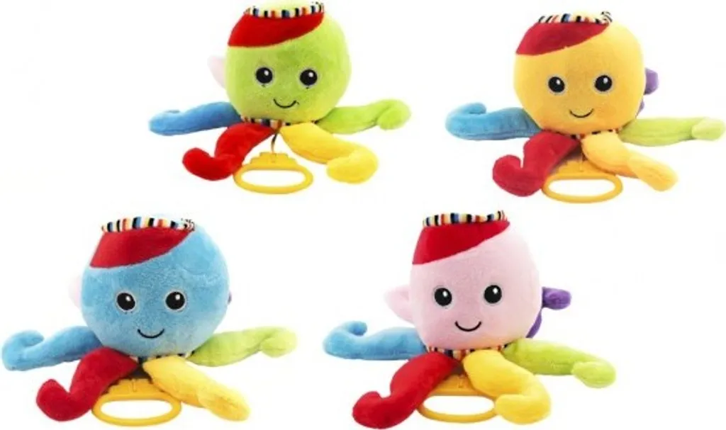 Grande pieuvre en peluche stretch 30 cm coloris assortis pour bébé