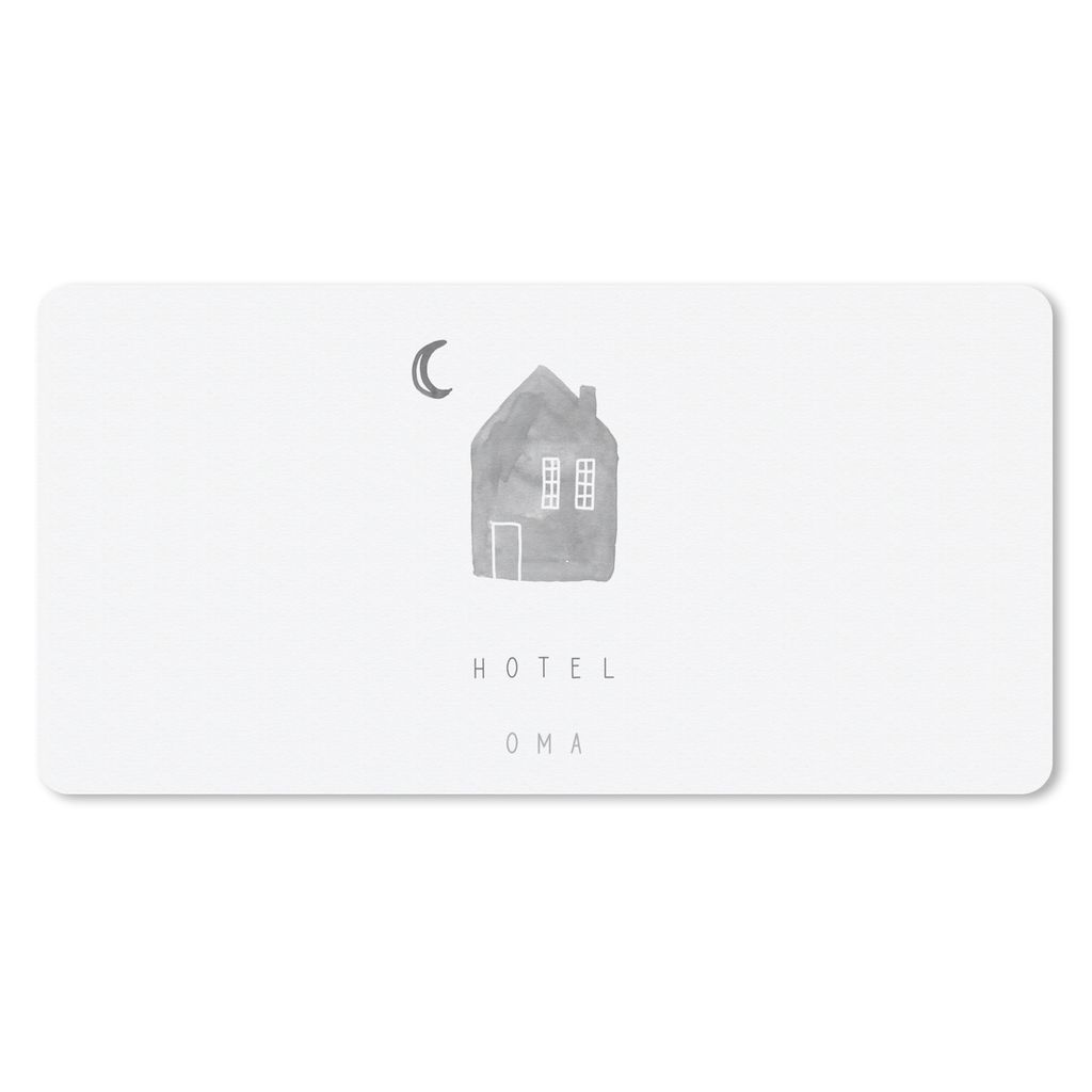 MuchoWow Mauspad Mousepad Sprichwörter - Zitate Hotel Oma - Geschenk zum Muttertag - Oma - schwarz-weiß 60x30 cm - Mousepads - Maus Mat - Pad -...