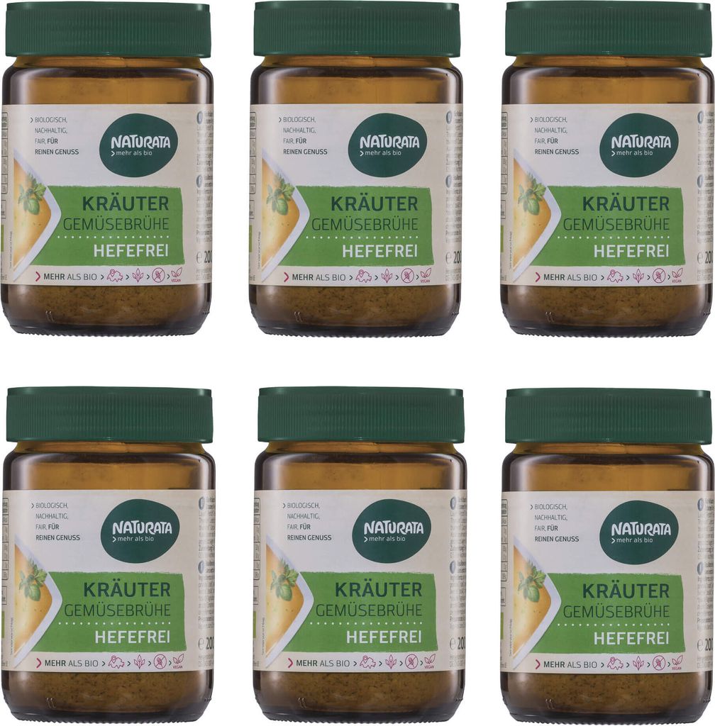 Kräuter Gemüsebrühe hefefrei, 6 x 200 g
