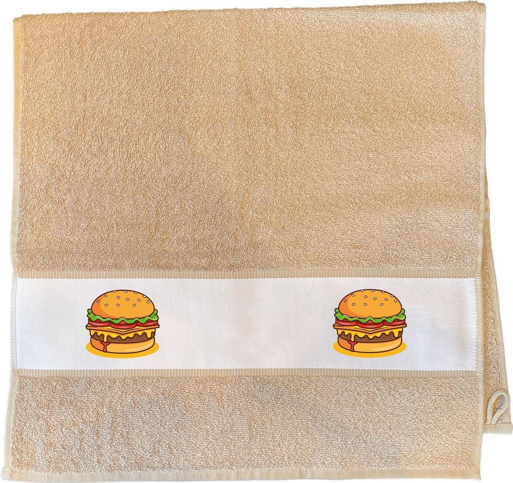 Huuraa Handtuch Burger Comic 50x100cm Sand Baumwolle Handtuch Geschenkidee