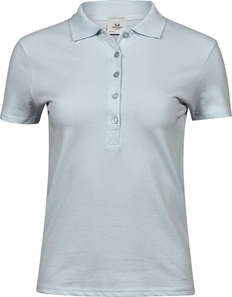 Tee Jays Damen Luxury Stretch Polo-Shirt, Kurzarm BC3307 (M) (Eisblau)