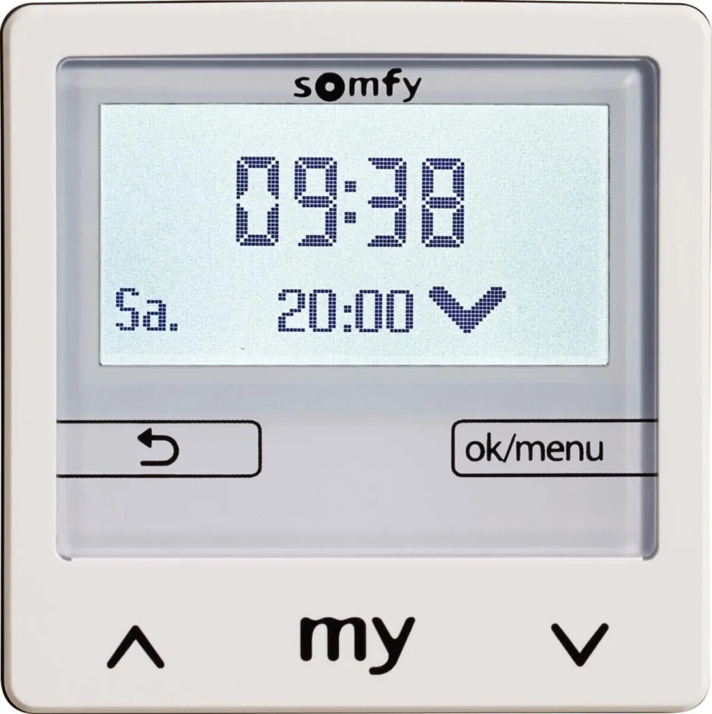 Programmateur Somfy Chronis Smoove IB+ Pure White pour gestion solaire