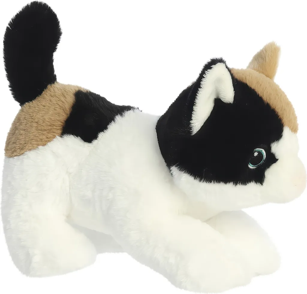 Petite Peluche Chat Calico 21.5cm - Textile Souple et Yeux Brodés Bio