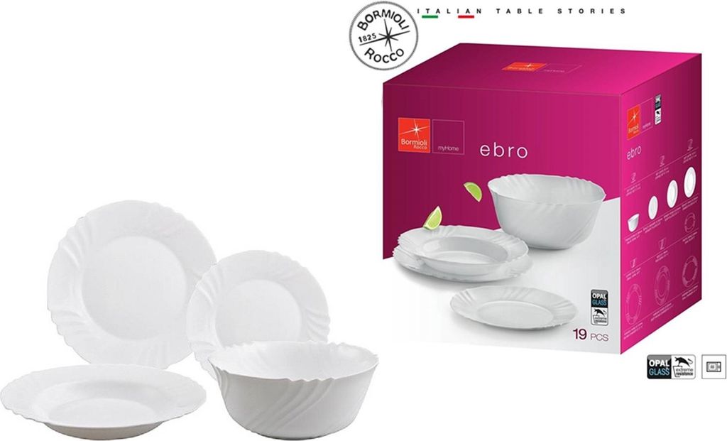19tlg. Set Ebro Opalglas Bormioli Rocco Produktbild 