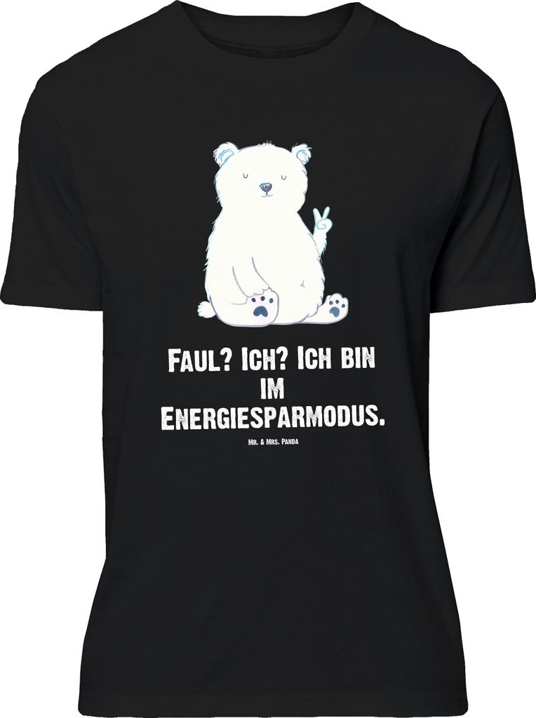 Mr. & Mrs. Panda Größe XL T-Shirt Eisbär Faul - Schwarz - Geschenk, Teddy, Homeoffice, mit Spruch, Tshirt, Arbeit, Nordpol, Bär, Entspannen, Shirt