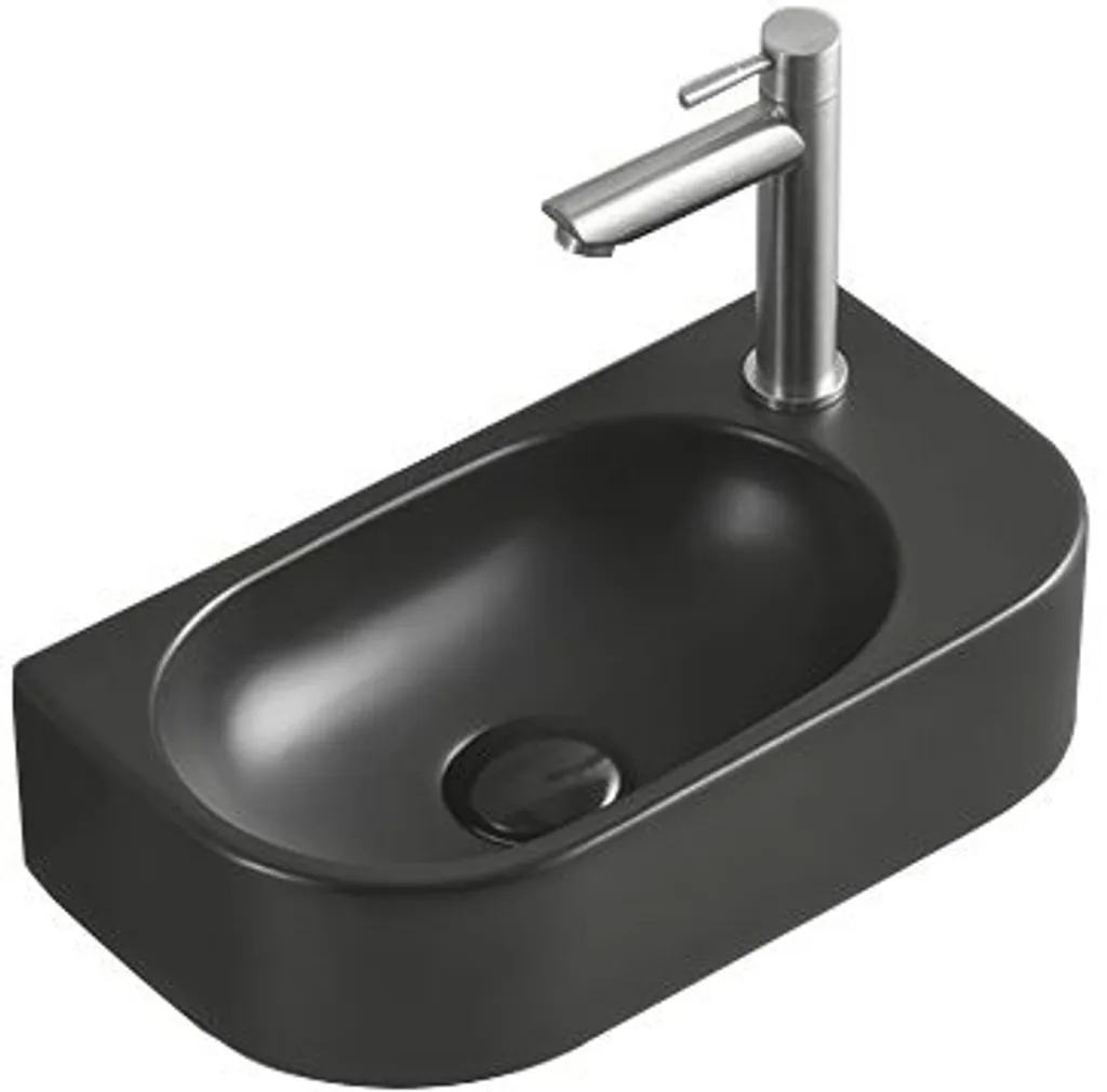 Lavabo Mexen Viera Nero Opaco 40x21 - Design Salvaspazio per Bagno Moderno