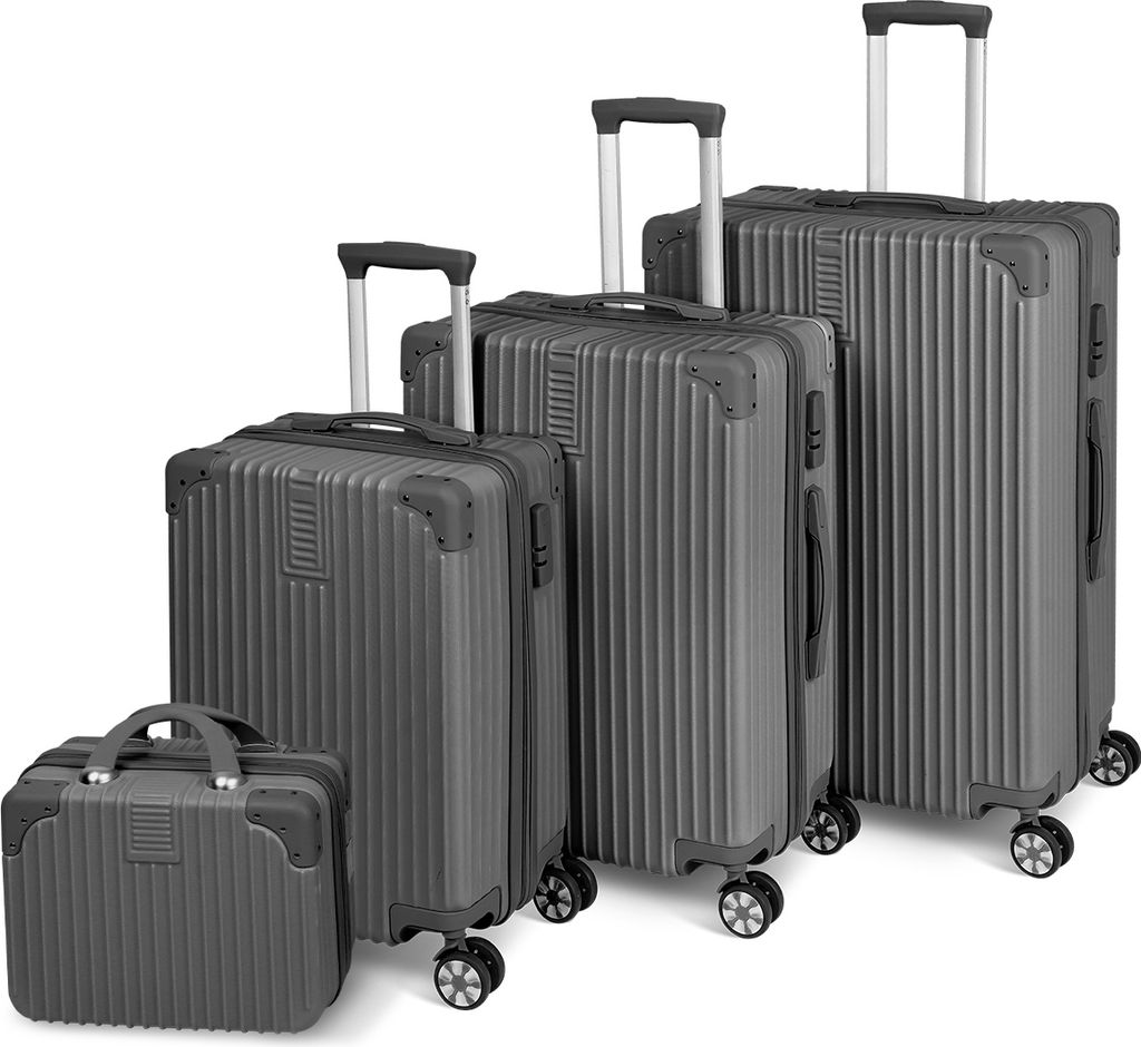 Mulisoft Gepäcksets 4 Teilig Kofferset mit Beautycase ABS Produktbild