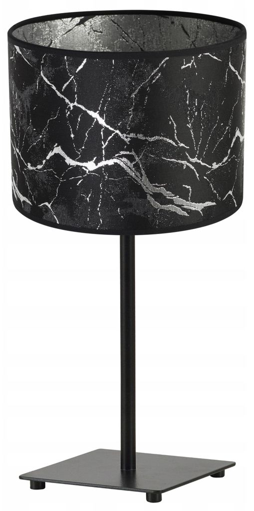 Tischlampe GIA mit silbernem Muster – Moderne Tischleuchte mit Lampenschirm für Wohnzimmer und Schlafzimmer