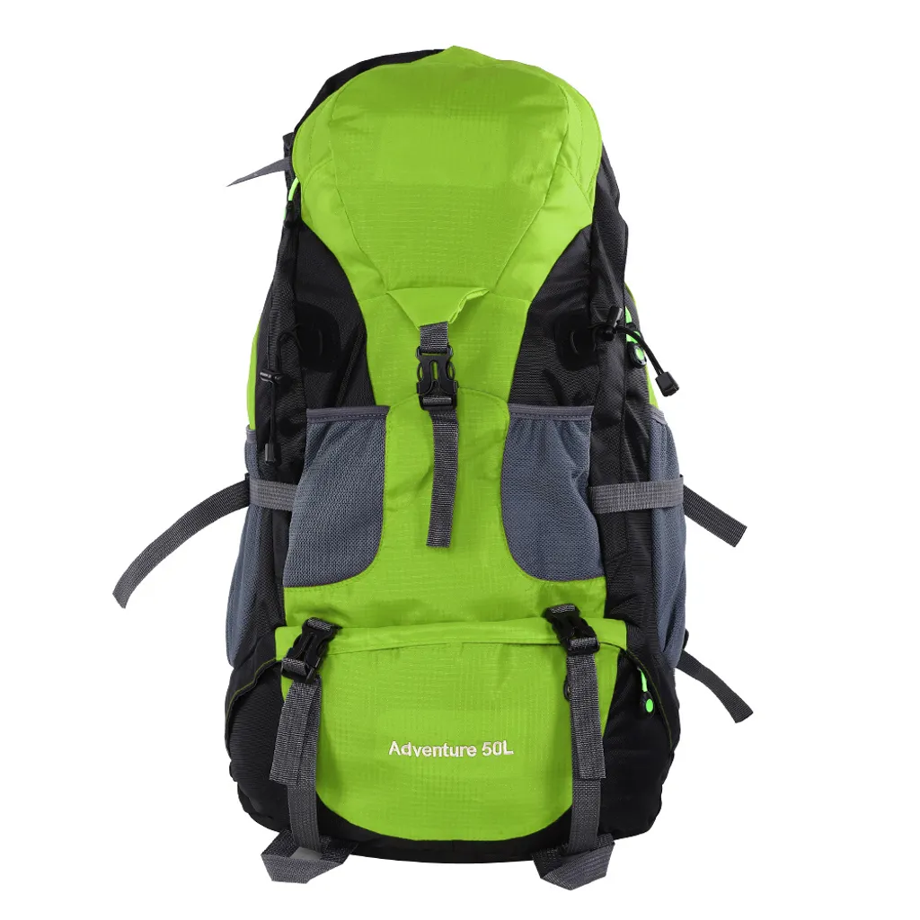 Sac à dos de voyage 50L vert idéal pour le camping et la longue marche