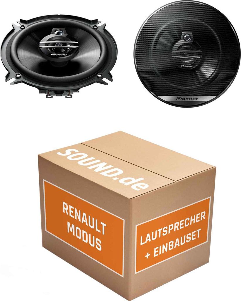 Lautsprecher Boxen Einbaupaket vorne Pioneer TS-G1330F passend für Renault Modus | 2x Tief-Mitteltöner mit integriertem Hochtöner 250W MAX