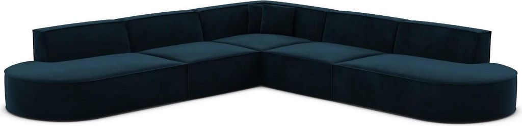 Samtstoff Ecksofa Brevia Mitternachtsblau