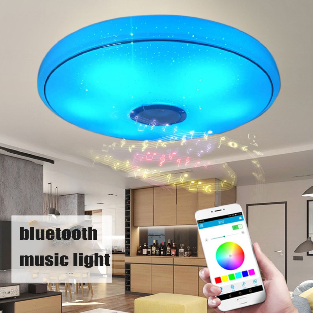 72W Dimmbar LED Deckenlampe Sternen RGB mit Bluetooth Lautsprecher Fernbedienung 
