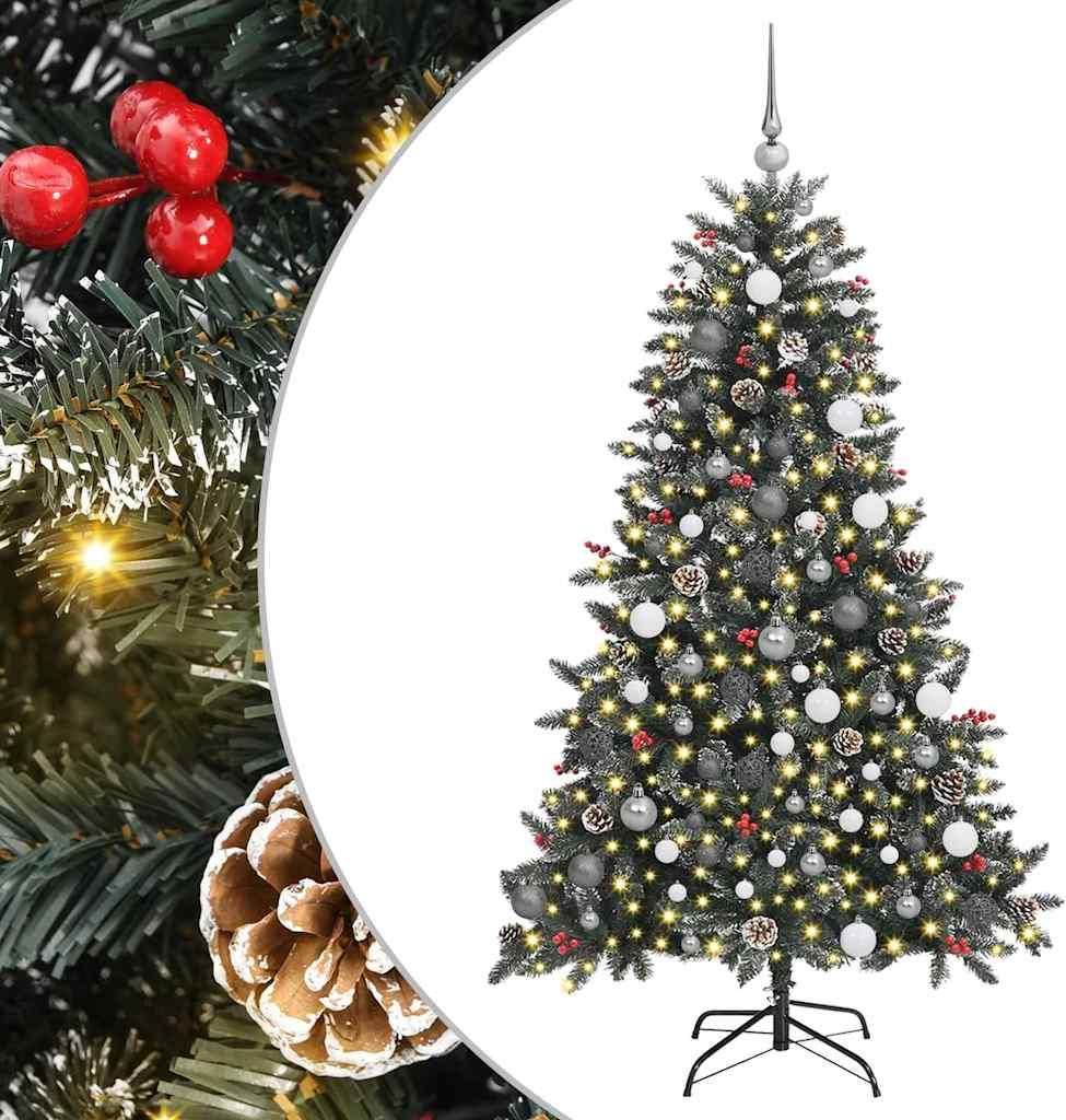 vidaXL Künstlicher Weihnachtsbaum Grün 180 cm PVC, Plastik und Stahl