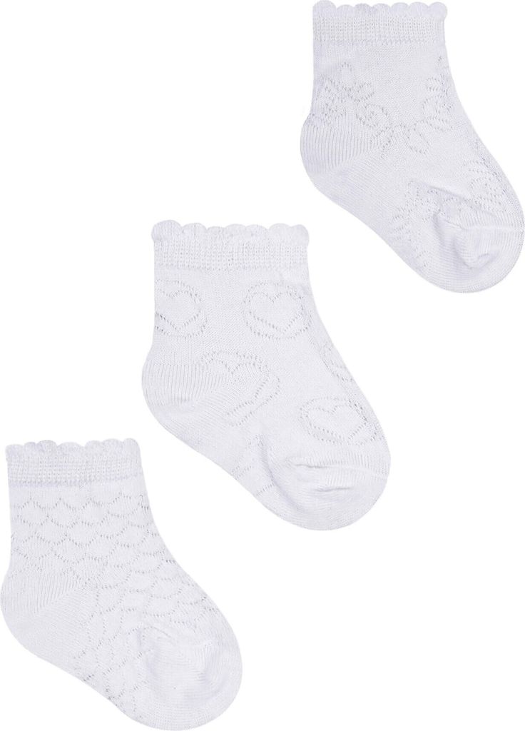 Jacquard-Socken für Mädchen weiß 3PAK 27-30 YOCLUB