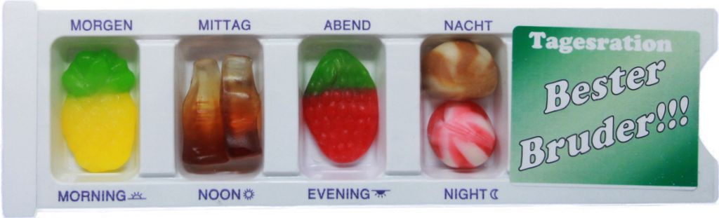Tablettenbox Bester Bruder gefüllt mit Fruchtgummi Scherzartikel 25g